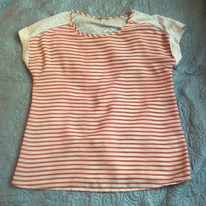 Pink and White Striped Blouse